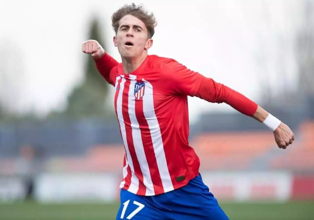Adrián Niño, durante un partido del Atlético.