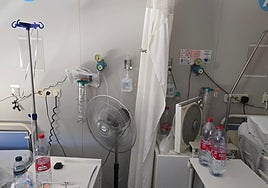 Imagen tomada por SATSE en la que se muestran los ventiladores de los pacientes.