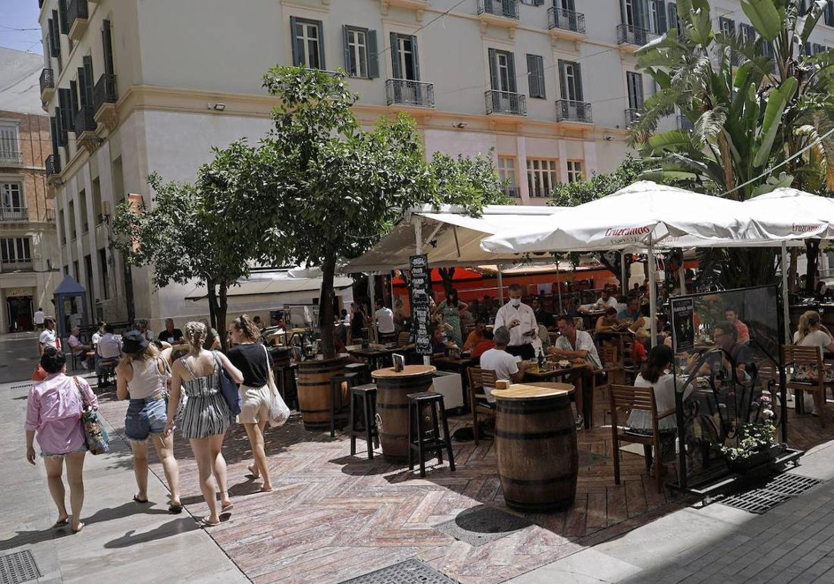 Terraza en el centro de Málaga.
