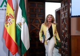 Carolina España, este miércoles tras el Consejo de Gobierno.