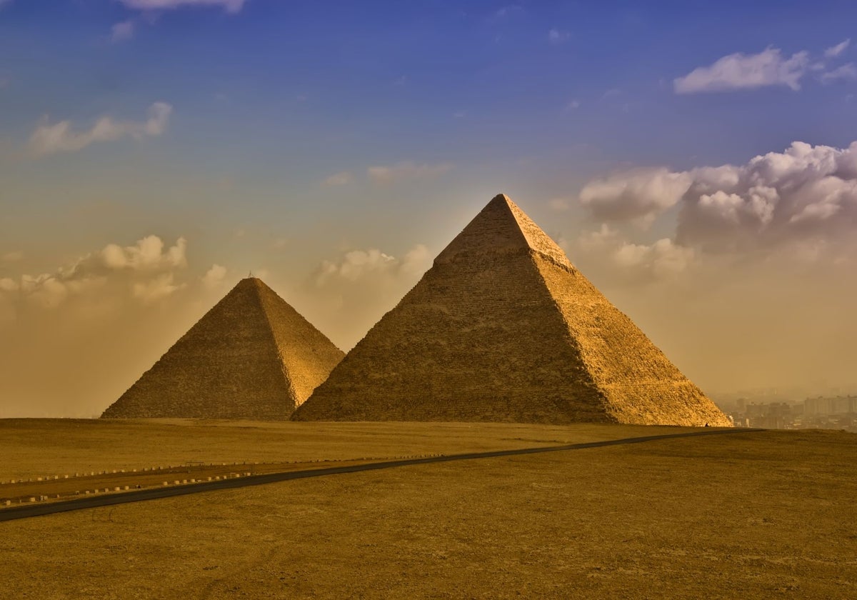 Vista de las pirámides de Egipto.