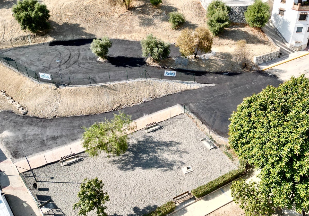 El nuevo aparcamiento en la zona de Huerta Primera, en Cártama Pueblo.