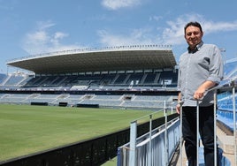Juan Roldán, en el Fondo Norte de La Rosaleda para esta entrevista.