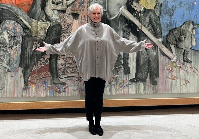 La actriz Glenn Close, durante su visita al Teatro del Soho en 2023.