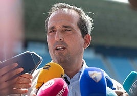 Kike Pérez, este viernes en La Rosaleda.