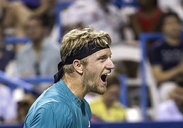 Alejandro Davidovich, eufórico tras su victoria en semifinales.