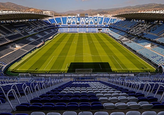 Imagen de La Rosaleda, donde se publicitará Unicaja también a partir de ahora.