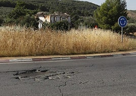 Situación de la calzada en la salida de la autovía A-45 hacia Antequera.