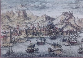 Málaga vista desde el mar, por Jacques Chéreau. Hacia 1770.