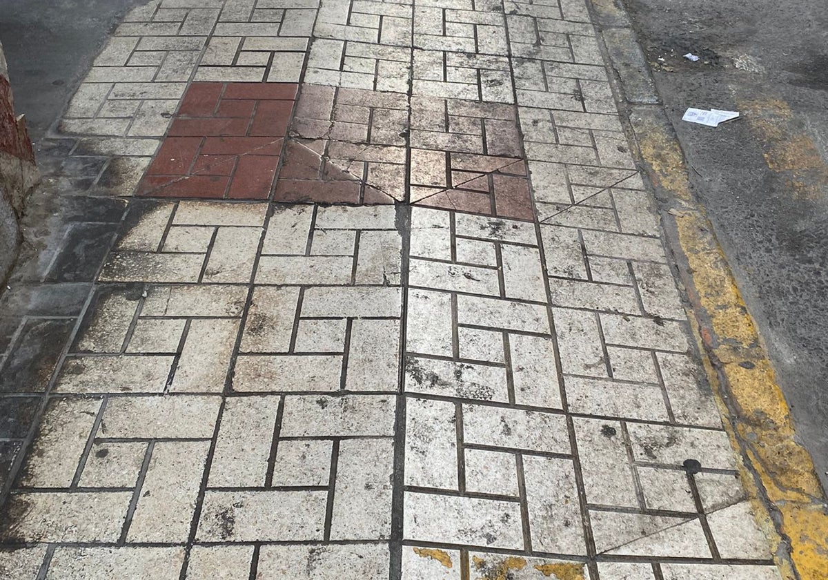 Desniveles y suciedad en Narciso Pérez Teixeira.