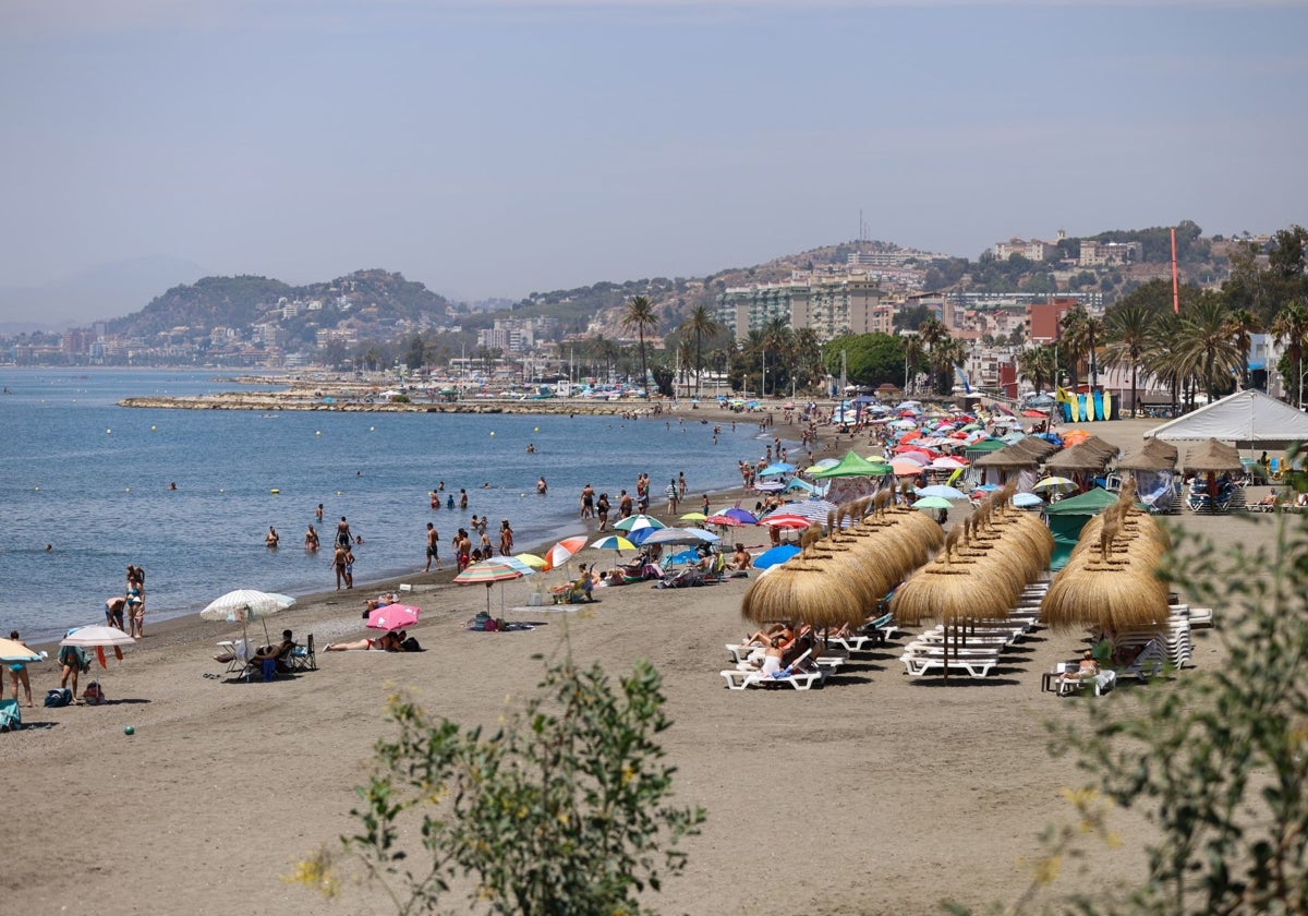 Vista de una de las playas de la capital malagueña.