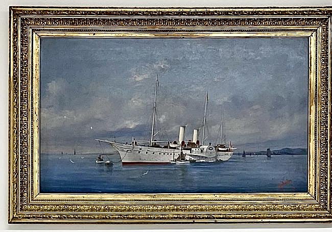 Yate Miramar de Sissi en 1893. Óleo de Gustav Kapler. Wikipedia