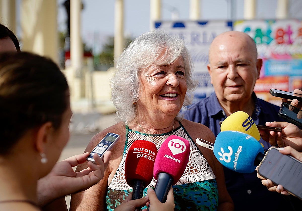 Porras, esta mañana, durante una visita al real de Cortijo de Torres.