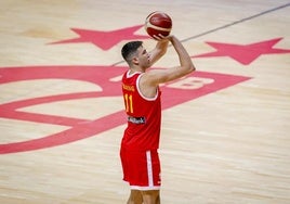 Álvaro Folgueiras, en el España B-Portugal de este jueves.