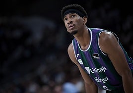 Kameron Taylor, como jugador del Unicaja el pasado curso en un partido de 'play-off'.