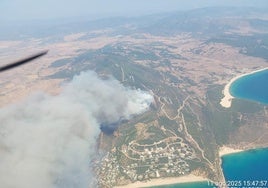 Vista aérea del incendio