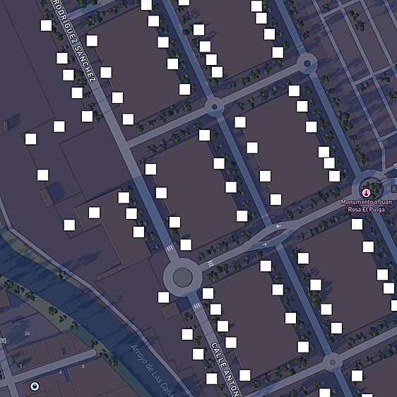 Mapa de las casetas de la Feria de Málaga 2025 en el Cortijo de Torres