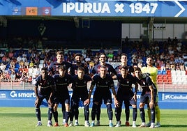 Un once del Eibar de esta pretemporada, en un amistoso en Ipurua.