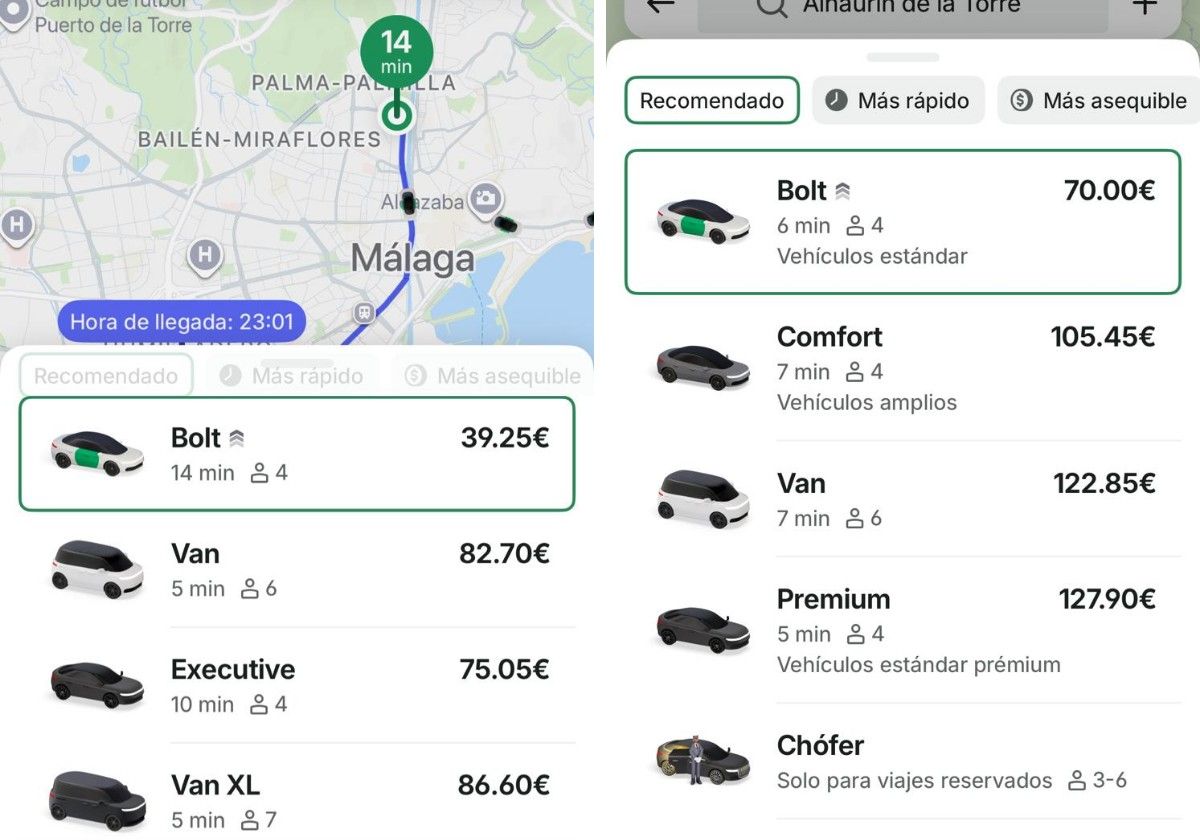 Precios de los trayectos para ir a la feria.