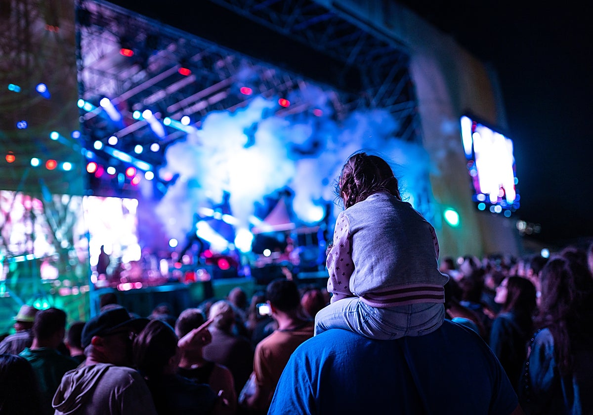 Una niña en un concierto.