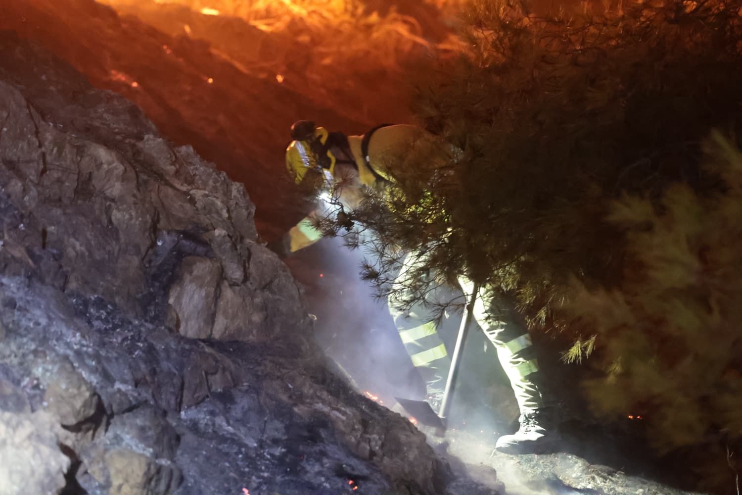 Incendio forestal en el Cerro de la Tortuga de Málaga capital