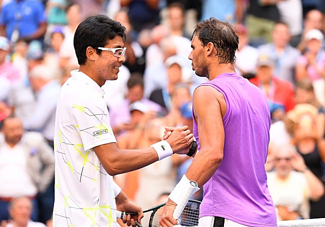 El surcoreano Chung, tras un partido ante Rafa Nadal.