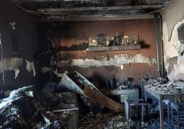 Imagen del estado en el que ha quedado la vivienda rural de Rocío y Sergio en Benajarafe.