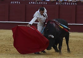 Derechazo de David de Miranda al primer toro de su lote.