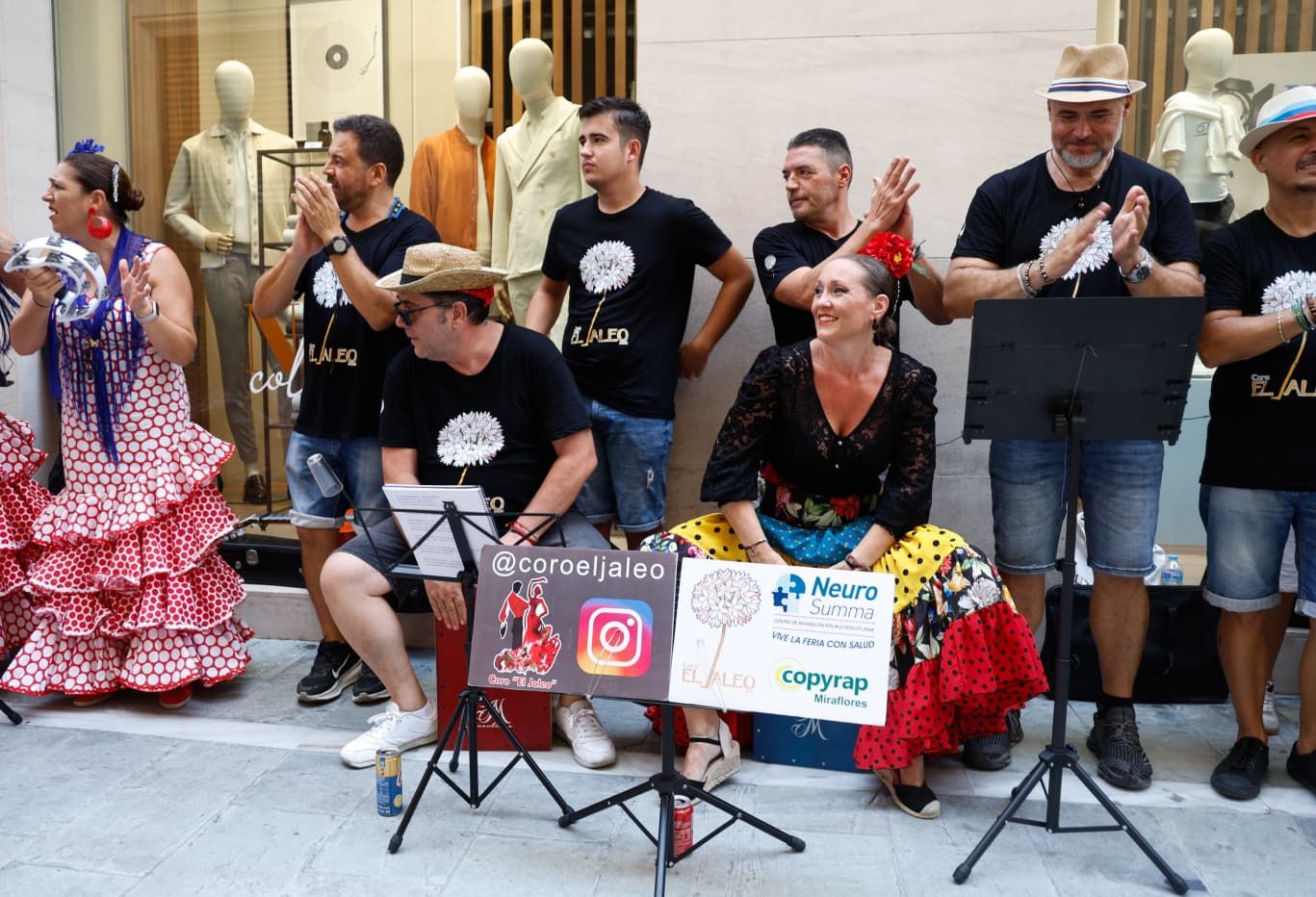 Ambiente de la última jornada de feria de Málaga en el Centro Histórico.
