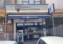 Imagen de la administración de Puerta Blanca que ha vendido el segundo premio de la Lotería nacional