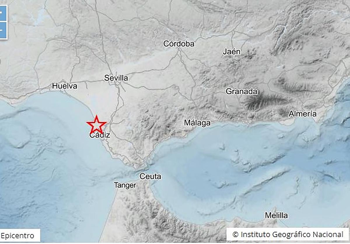 Imagen del epicento del seísmo registrado este viernes por la noche.