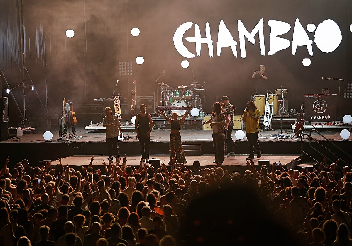 Los malagueños de Chambao durante su actuación en el Auditorio.