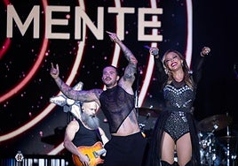 Merche, durante la última noche de conciertos en el Auditorio Municipal.