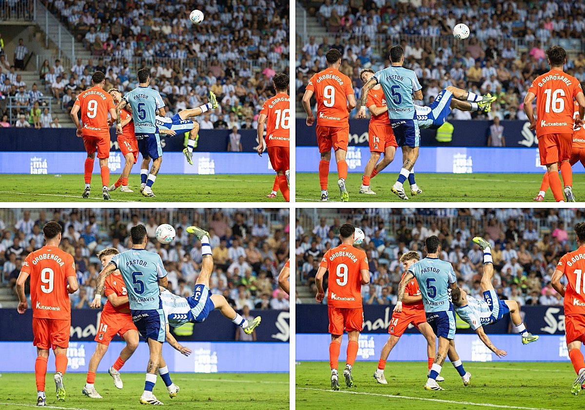 La espectacular chilena de Rafa que supuso el gol del triunfo del Málaga el pasado domingo, fotograma a fotograma.