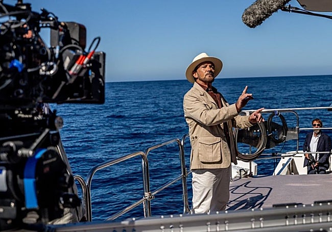 Antonio Banderas, en el rodaje de 'Above & Below' en Canarias.
