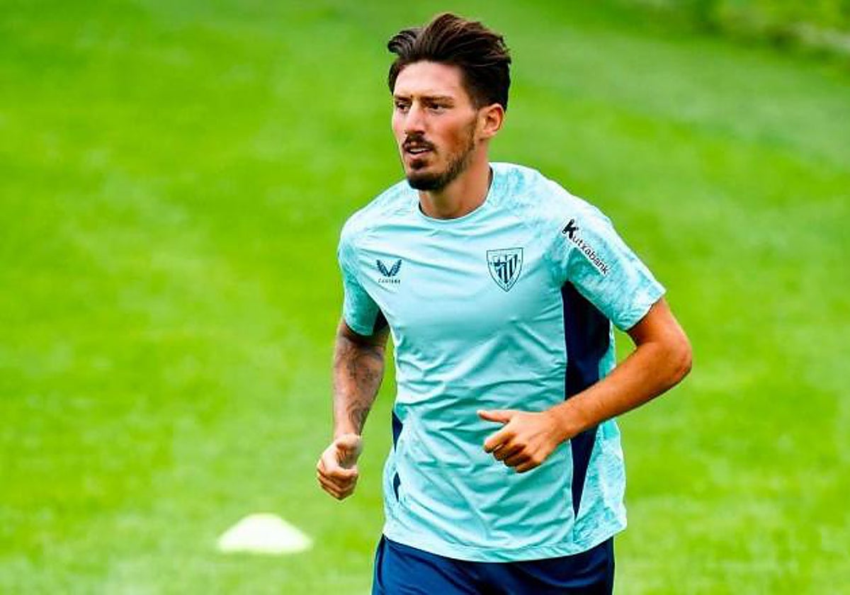 Unai Vencedor, en un entrenamiento reciente Luismi.