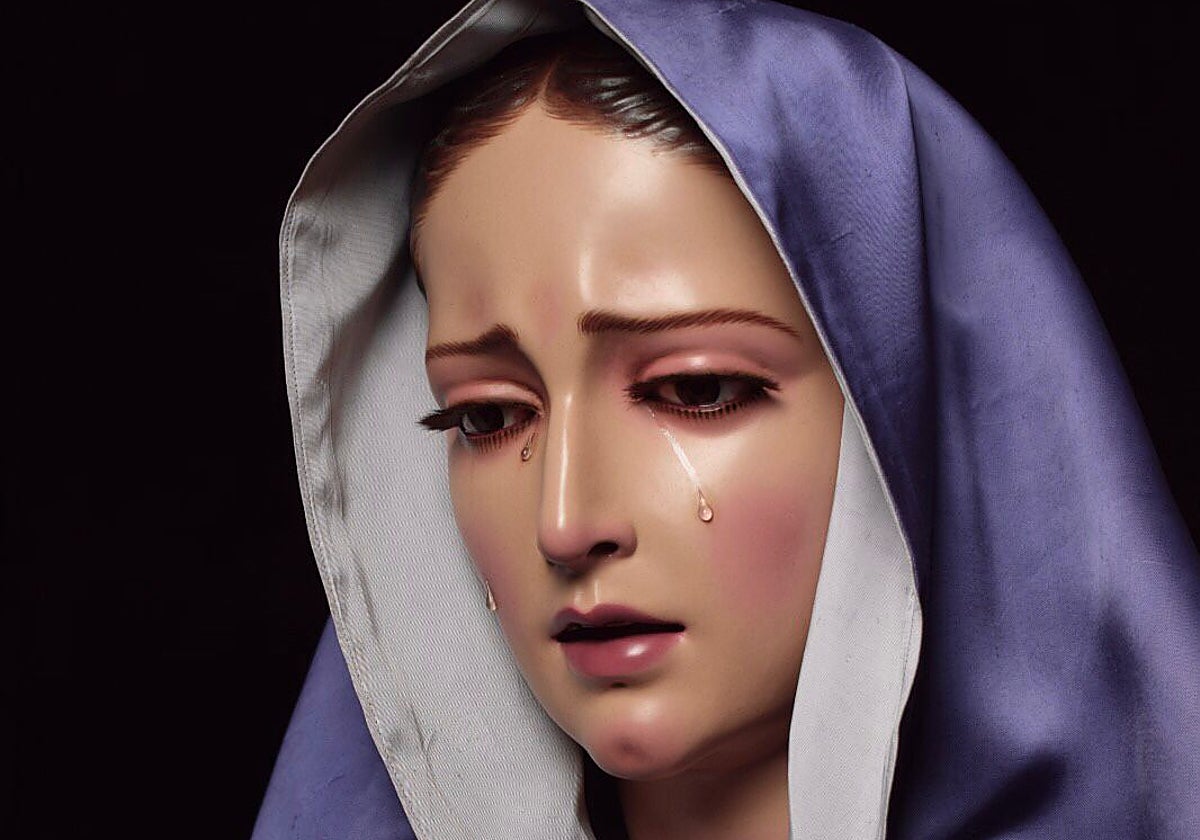 Rostro de la Dolorosa de la Aurora, del templo de Nuestra Señora de Fátima.