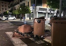Un detenido por prender fuego a ocho contenedores en Málaga capital