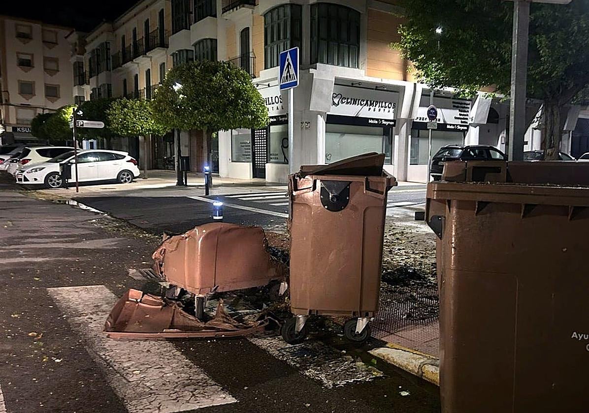 Un detenido por prender fuego a ocho contenedores en Málaga capital