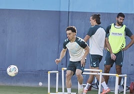 Dorrio, durante el entrenamiento del miércoles.