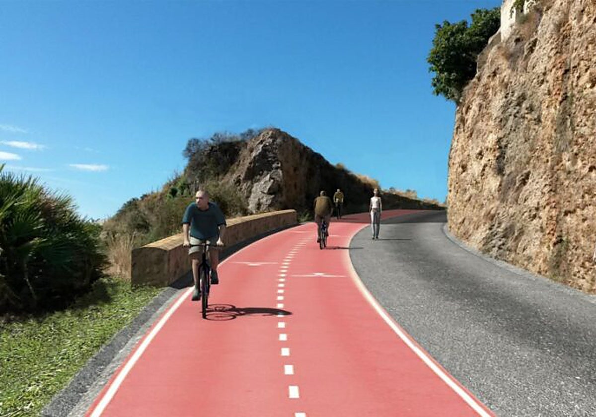Recreación del futuro carril bici.