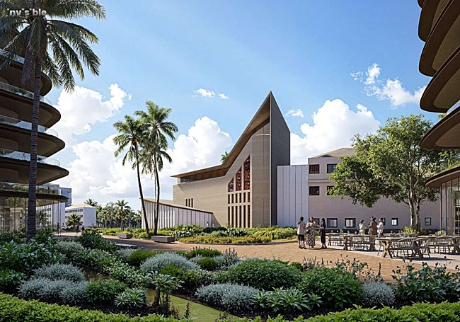 Detalle de cómo quedaría la ampliación de la casa diocesana de acogida, con una capilla más grande.