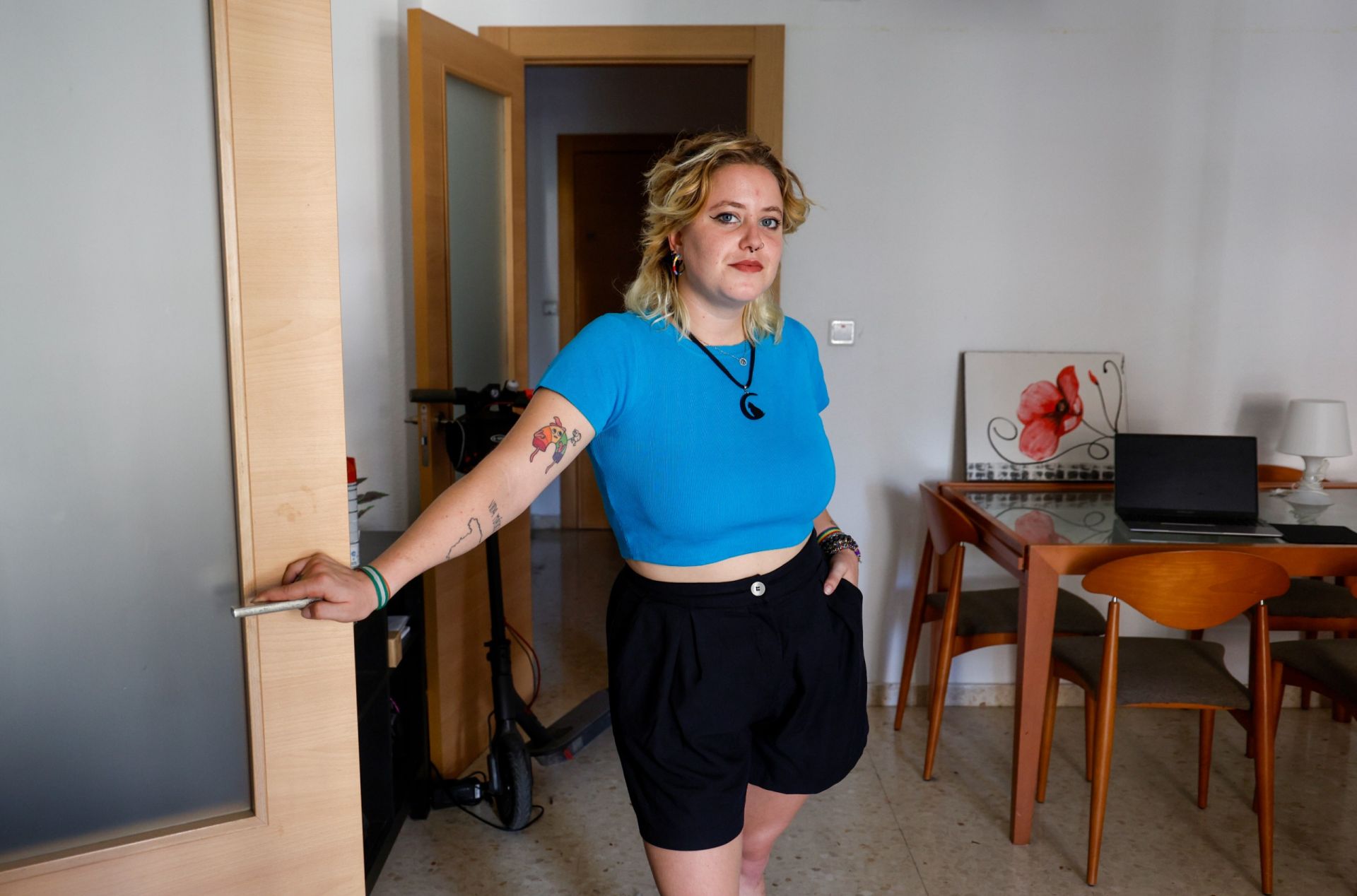 Samantha Bontempi, de 26 años, vive ahora temporalmente en un piso en Teatinos.