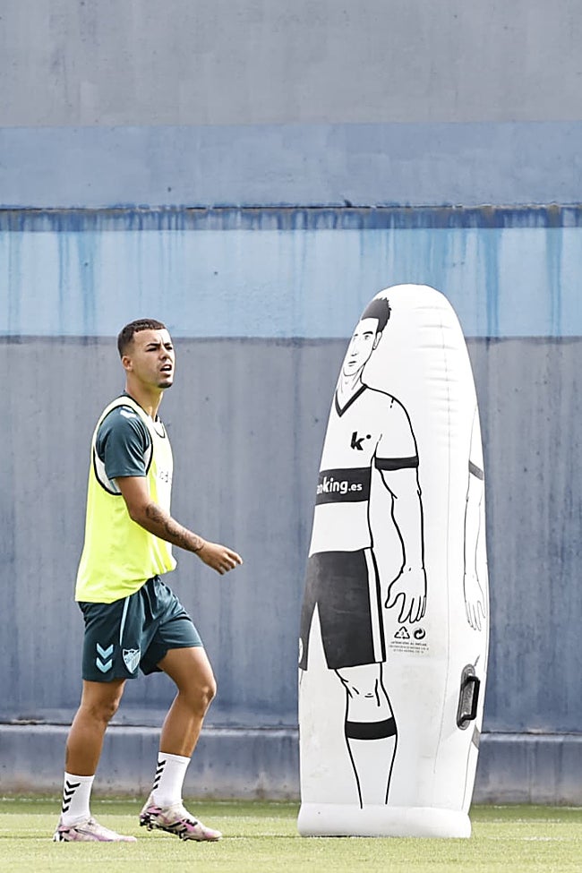 Rafita, durante el entrenamiento del martes.