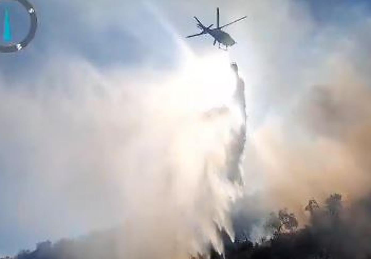 Efectivos en el incendio de Almogía