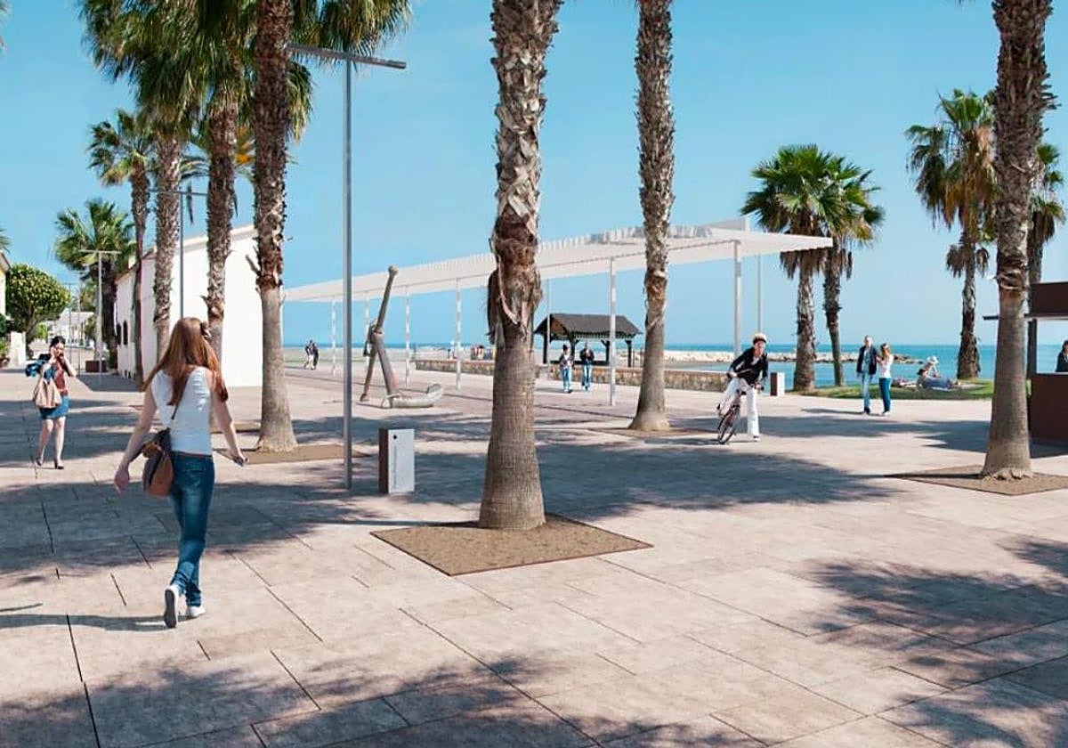 Recreación del proyecto para renovar el paseo marítimo de Pedregalejo.