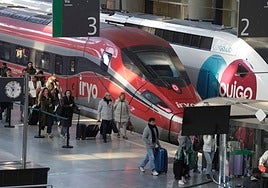Viajeros en la estación María Zambrano.