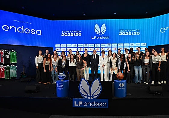 Imagen del acto de presentación de la temporada 2025-26 de la Liga Femenina Endesa, en Madrid.