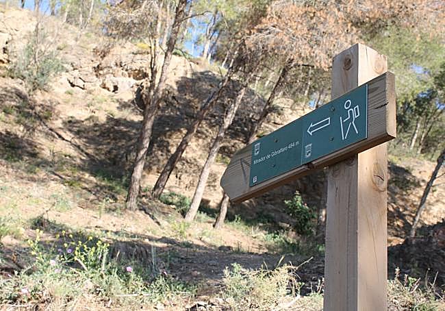 Señalética desde el Cementerio Inglés a Gibralfaro.