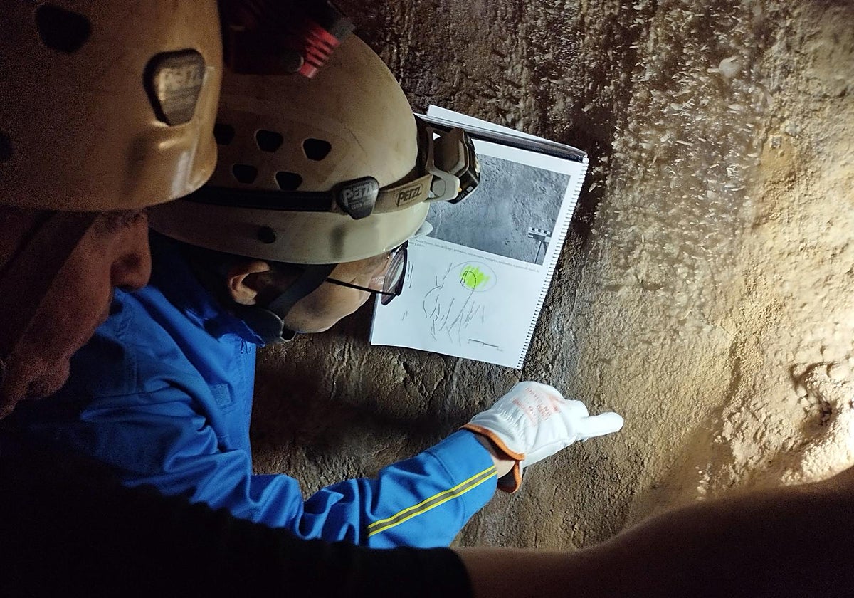 Investigadores en las Cuevas de El Cantal.